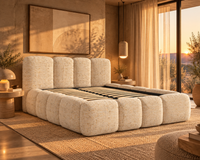 Lit coffre Elia beige - coffre fermé | Square Paris