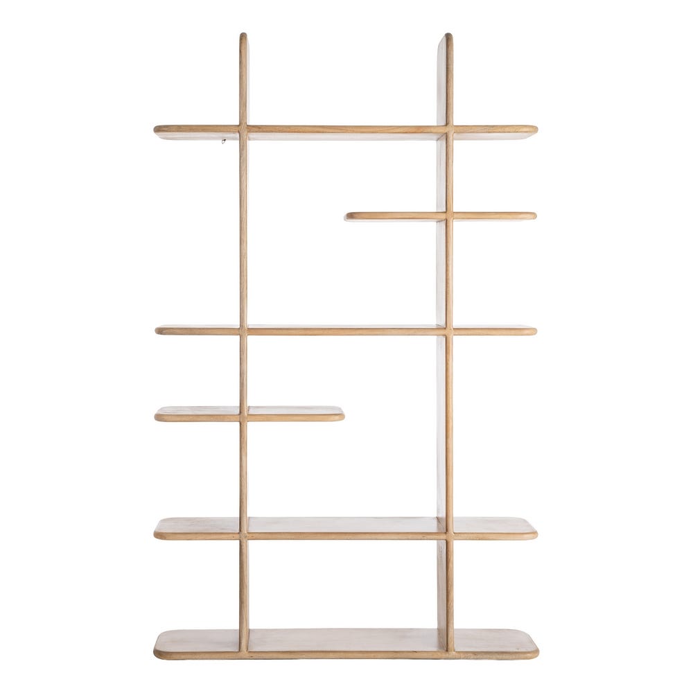 Étagère Luma en bois de manguier à tablettes décalées - vue 4 | Square Paris