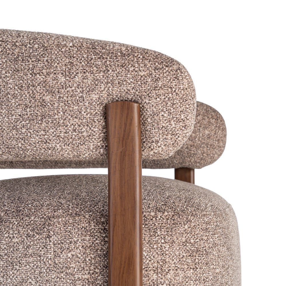 Fauteuil Sani en tissu chiné taupe - vue 2 | Square Paris