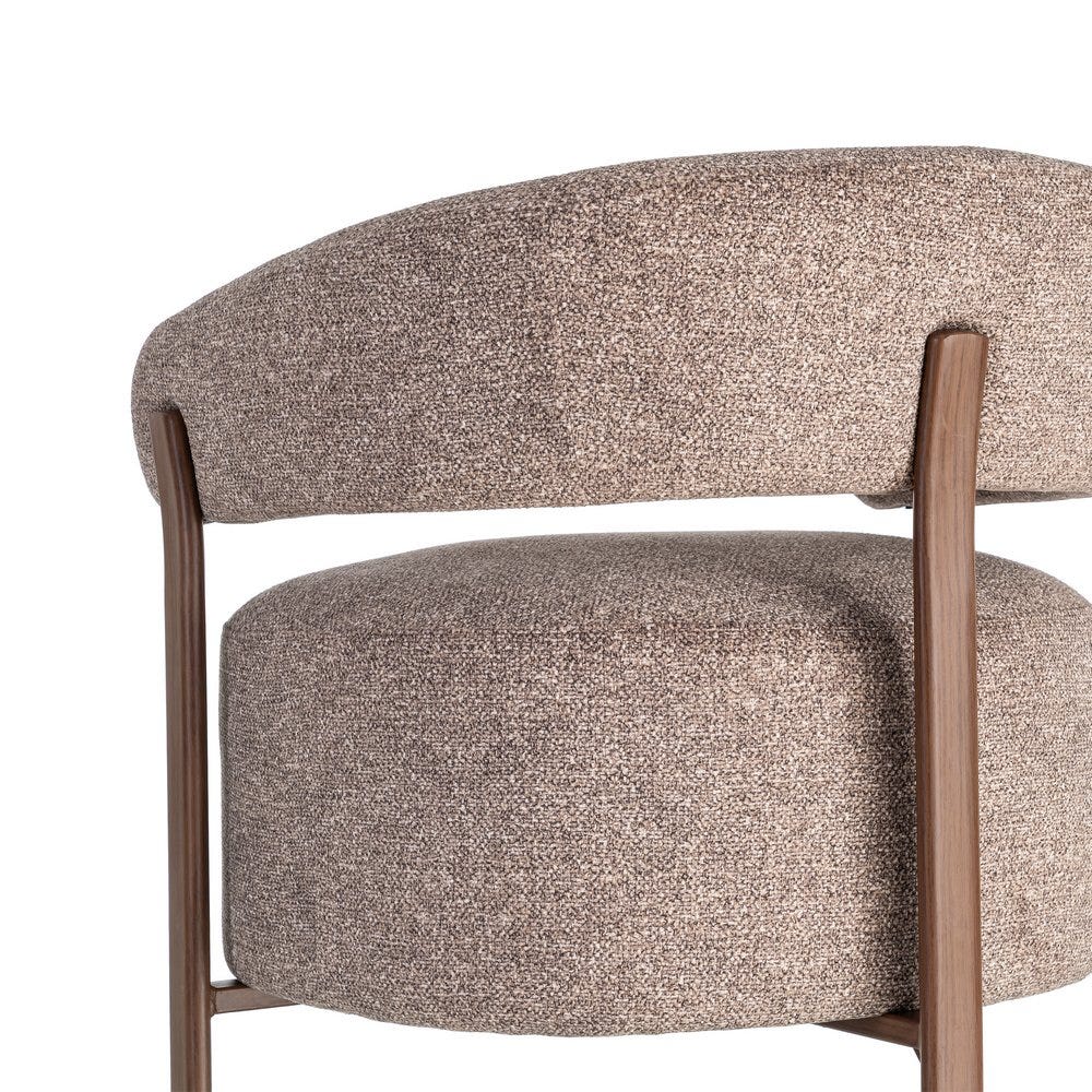 Fauteuil Sani en tissu chiné taupe - vue 4 | Square Paris