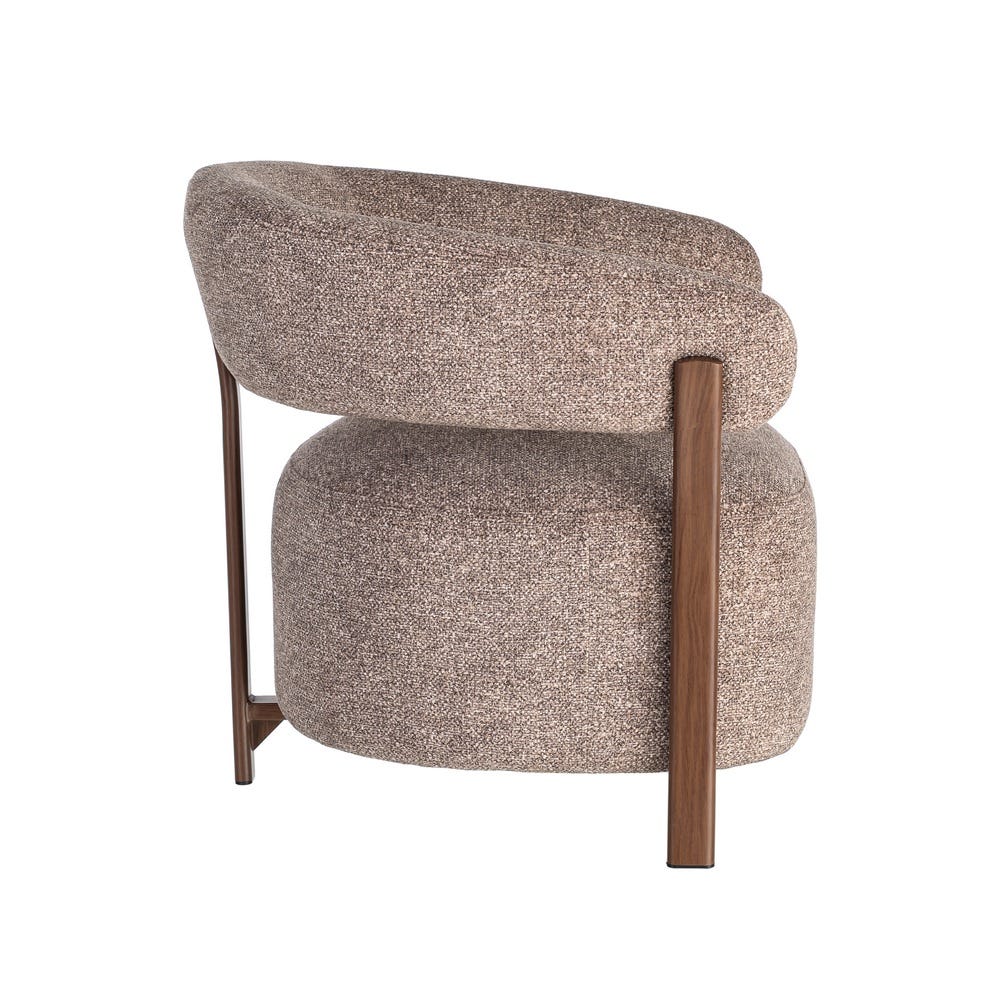 Fauteuil Sani en tissu chiné taupe - vue 5 | Square Paris