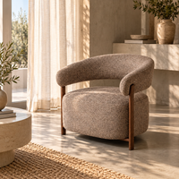 Fauteuil Sani en tissu chiné taupe - vue 13 | Square Paris