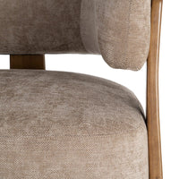 Fauteuil Koga en tissu marron et accoudoirs en bois - vue 6 | Square Paris