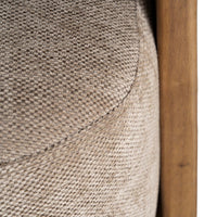Fauteuil Koga en tissu marron et accoudoirs en bois - vue 8 | Square Paris