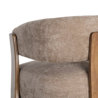 Fauteuil Koga en tissu marron et accoudoirs en bois - vue 10 | Square Paris