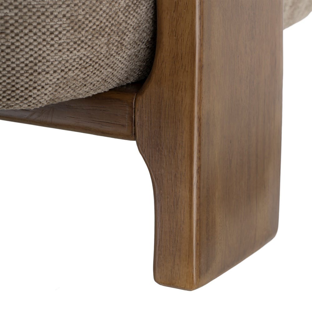 Fauteuil Koga en tissu marron et accoudoirs en bois - vue 11 | Square Paris