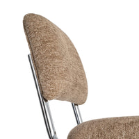 Chaise Sela en tissu taupe, pied luge chromé - vue 2 | Square Paris
