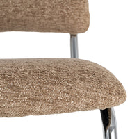 Chaise Sela en tissu taupe, pied luge chromé - vue 3 | Square Paris