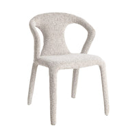 Chaise Kimi en tissu chiné écru, dossier ajouré - vue 4 | Square Paris