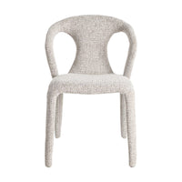 Chaise Kimi en tissu chiné écru, dossier ajouré - vue 6 | Square Paris