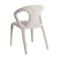 Chaise Kimi en tissu chiné écru, dossier ajouré - vue 8 | Square Paris
