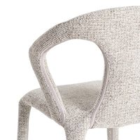 Chaise Kimi en tissu chiné écru, dossier ajouré - vue 9 | Square Paris