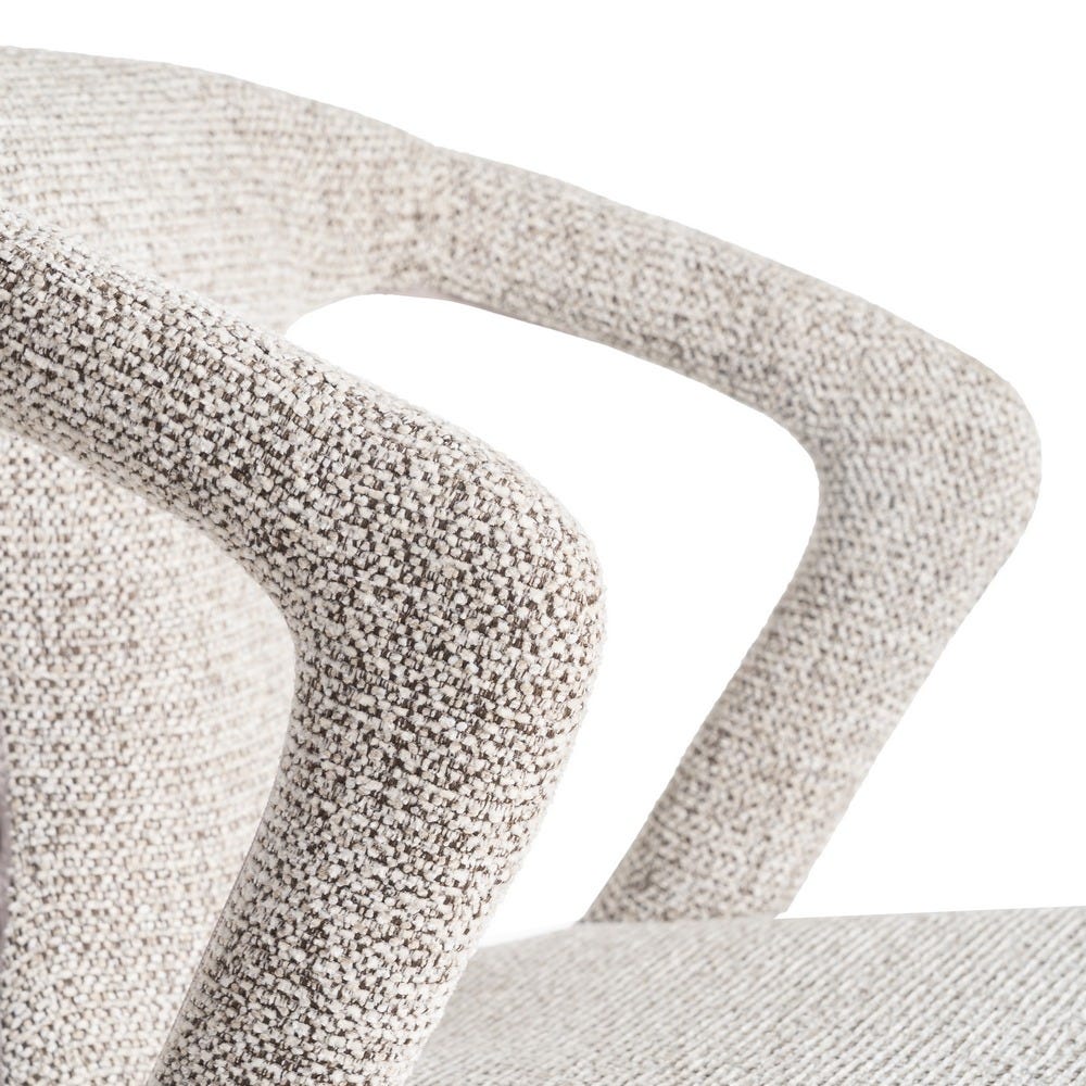 Chaise Kimi en tissu chiné écru, dossier ajouré - vue 10 | Square Paris