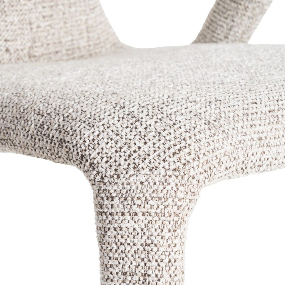 Chaise Kimi en tissu chiné écru, dossier ajouré - vue 11 | Square Paris