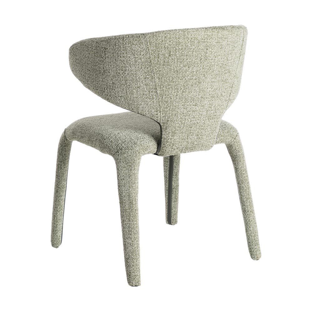 Chaise Como en tissu chiné vert, dossier enveloppant - vue 6 | Square Paris