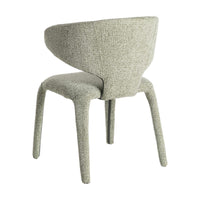 Chaise Como en tissu chiné vert, dossier enveloppant - vue 6 | Square Paris