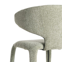 Chaise Como en tissu chiné vert, dossier enveloppant - vue 7 | Square Paris