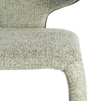 Chaise Como en tissu chiné vert, dossier enveloppant - vue 8 | Square Paris