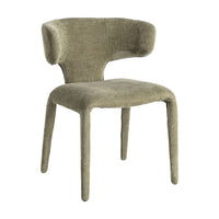 Chaise Kujo en tissu vert, dossier arrondi - vue 2 | Square Paris