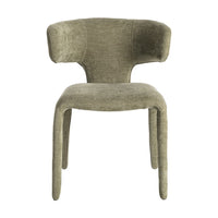 Chaise Kujo en tissu vert, dossier arrondi - vue 3 | Square Paris