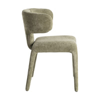 Chaise Kujo en tissu vert, dossier arrondi - vue 4 | Square Paris