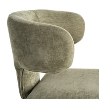 Chaise Kujo en tissu vert, dossier arrondi - vue 8 | Square Paris