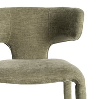 Chaise Kujo en tissu vert, dossier arrondi - vue 9 | Square Paris