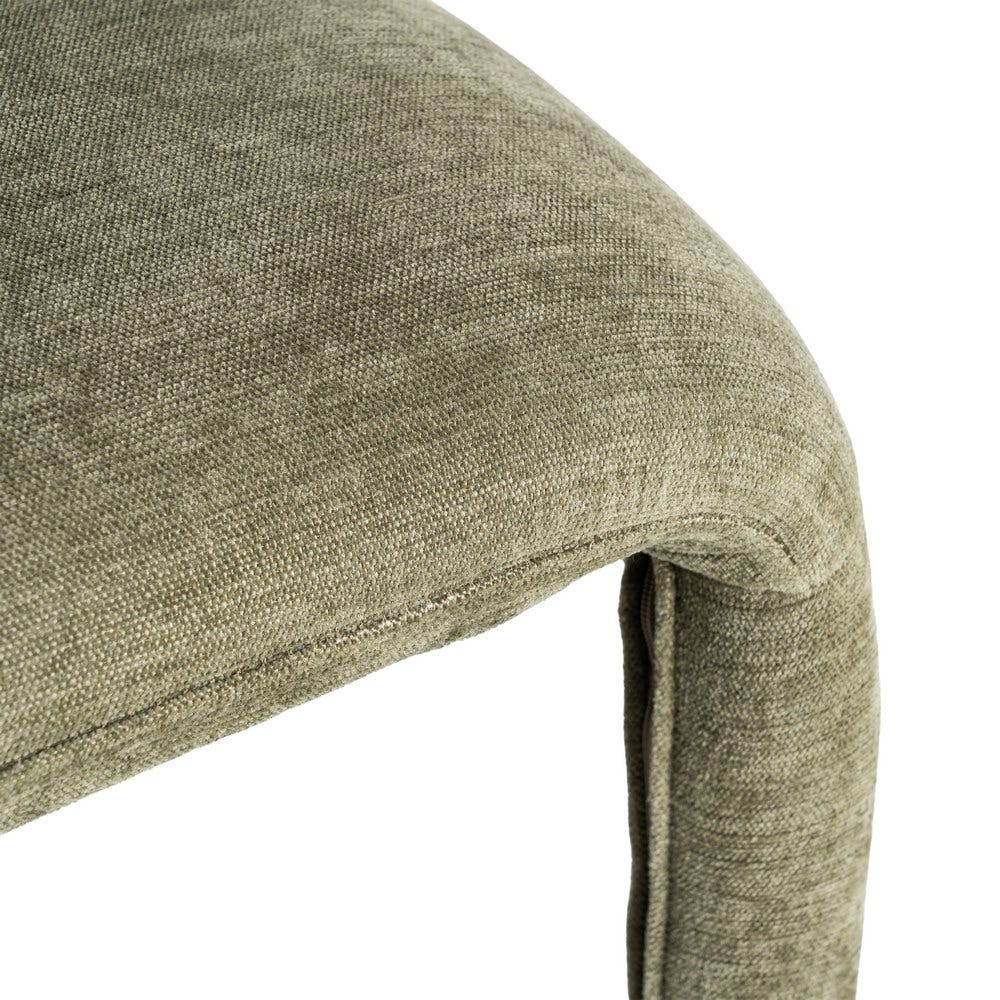 Chaise Kujo en tissu vert, dossier arrondi - vue 11 | Square Paris