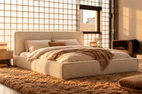 Lit coffre Nolia beige - vue 3/4 | Square Paris