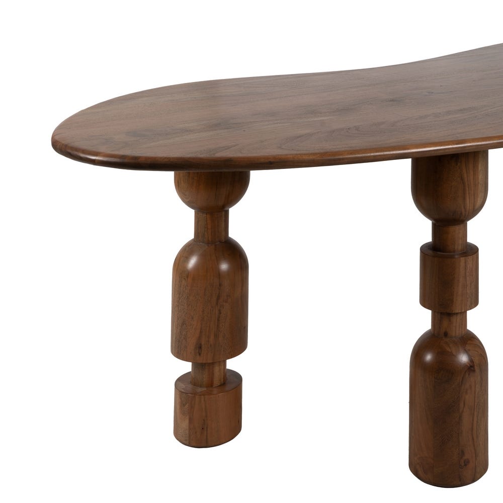 Table à manger Nami en acacia massif, plateau organique 240 cm - vue 5 | Square Paris