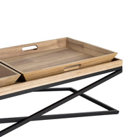 Table basse Jina à plateaux effet bois et métal noir - vue 4 | Square Paris