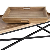 Table basse Jina à plateaux effet bois et métal noir - vue 6 | Square Paris