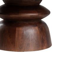 Table basse ronde Isao en marbre et manguier - vue 5 | Square Paris