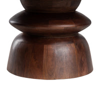 Table basse ronde Isao en marbre et manguier - vue 6 | Square Paris