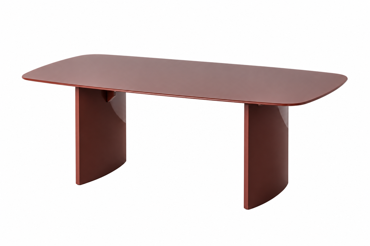 Table basse Lanza en verre trempé bordeaux - vue 3 | Square Paris