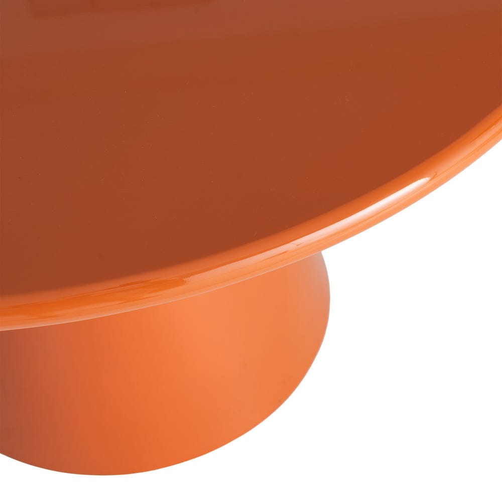 Table ronde Brio laquée orange brillant - vue 3 | Square Paris