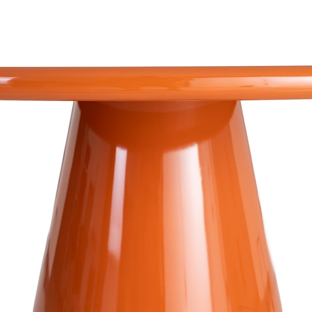 Table ronde Brio laquée orange brillant - vue 4 | Square Paris