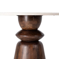 Table ronde Kaze en marbre beige et bois de manguier - vue 5 | Square Paris