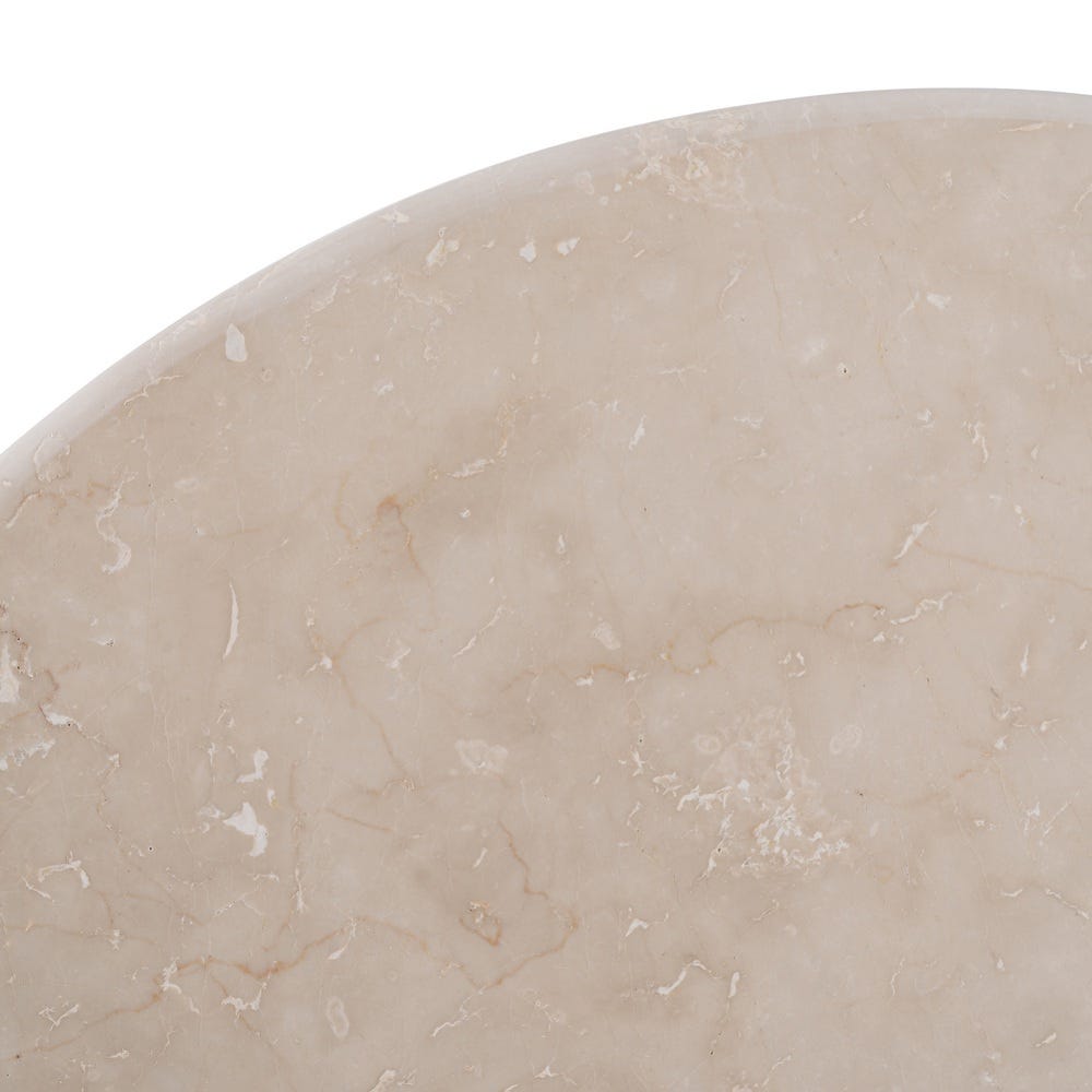 Table ronde Kaze en marbre beige et bois de manguier - vue 9 | Square Paris