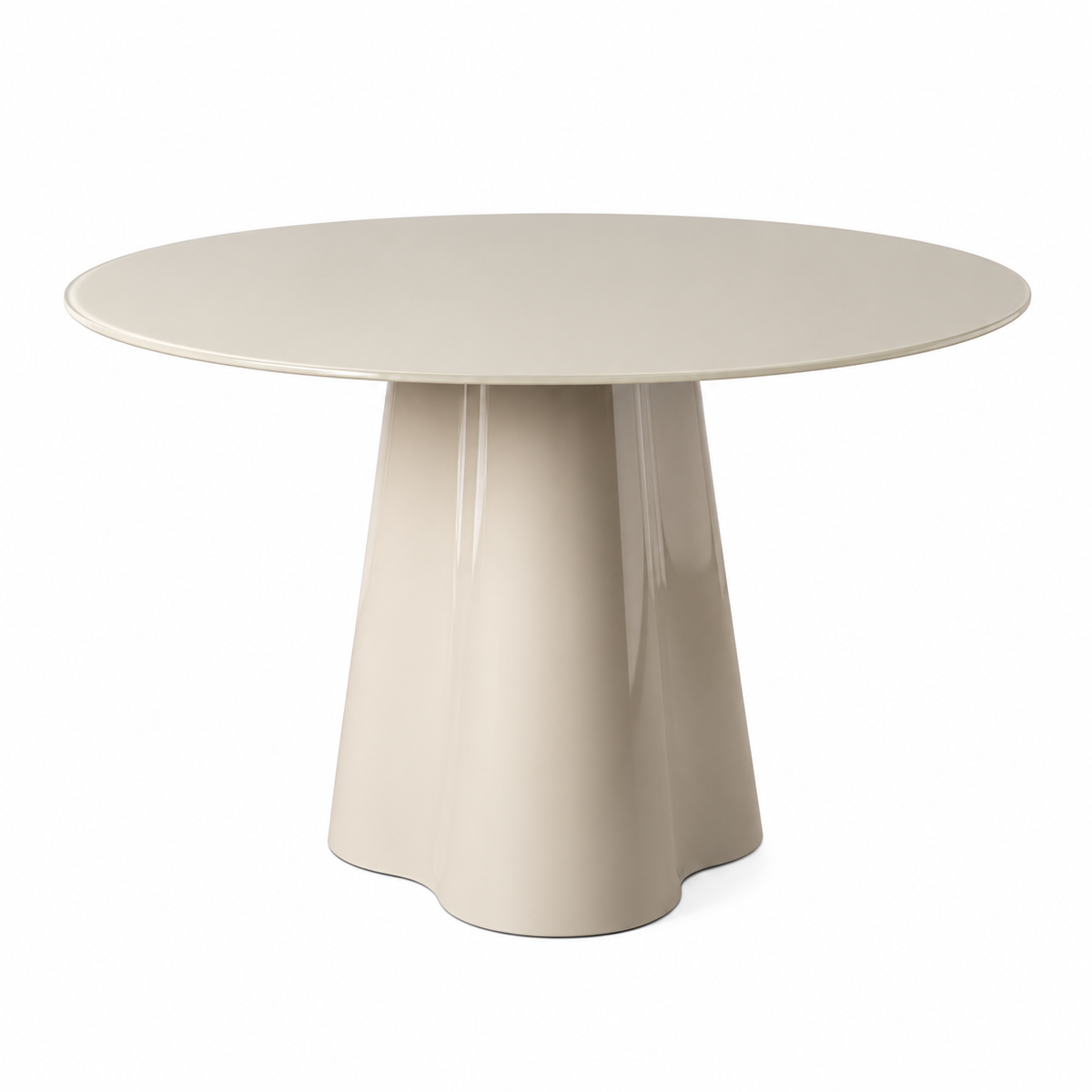 Table ronde Riva en verre trempé beige - vue 4 | Square Paris